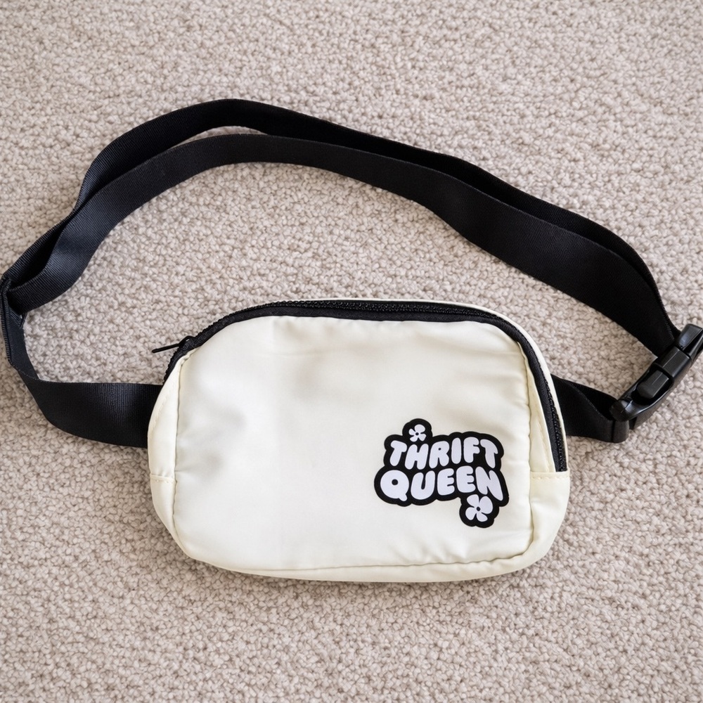 NEW “Thrift Queen” White & Black Crossbody Bag